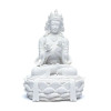 Statue bouddha avec dorje et cloche blanc -- 11x17cm