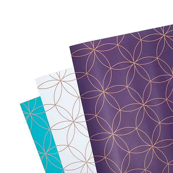 Papier cadeau Fleur de Vie 3 feuilles -- 50x90cm