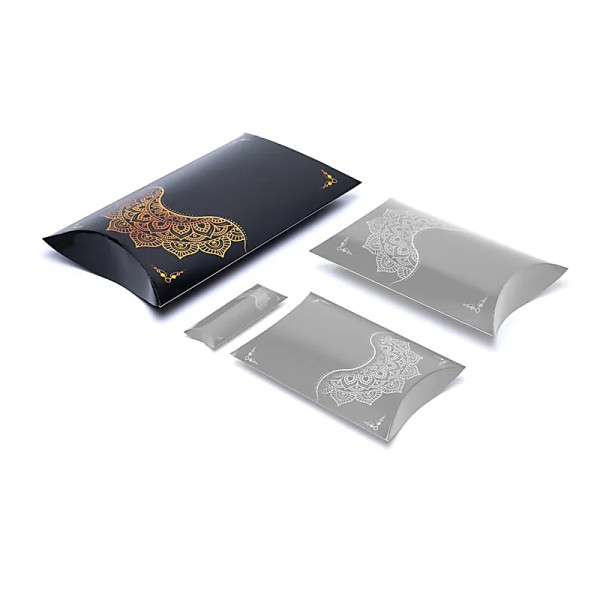 Boîtes à oreillers XL fleur mandala noir or  -- 35,5x25,4cm