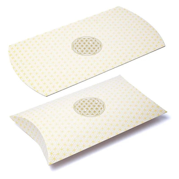 Les boîtes à oreillers XL Fleur de Vie blanc or -- 35,5x25,4cm