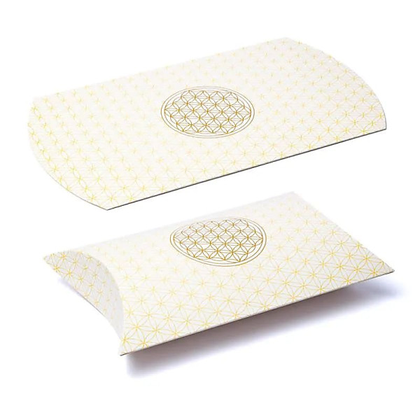 Boîtes à oreillers L Fleur de Vie blanc or -- 23.5x20.3cm