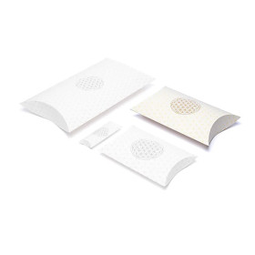 Boîtes à oreillers L Fleur de Vie blanc or -- 23.5x20.3cm