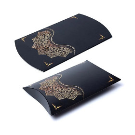 Boîtes à oreillers M fleur mandala noir or  -- 20x16.5cm