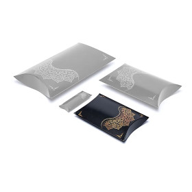 Boîtes à oreillers M fleur mandala noir or  -- 20x16.5cm