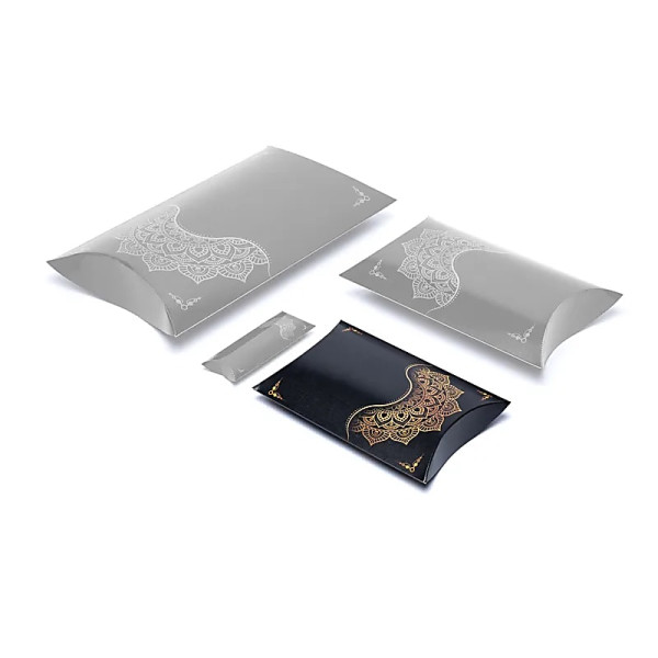 Boîtes à oreillers M fleur mandala noir or  -- 20x16.5cm