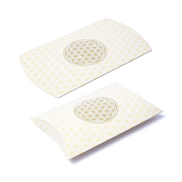 Boîtes à oreillers M Fleur de Vie blanc or -- 20x16.5cm