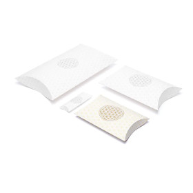 Boîtes à oreillers M Fleur de Vie blanc or -- 20x16.5cm