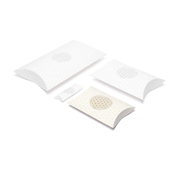 Boîtes à oreillers M Fleur de Vie blanc or -- 20x16.5cm