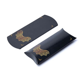 Boîtes à oreillers S fleur mandala noir or  -- 12x6cm