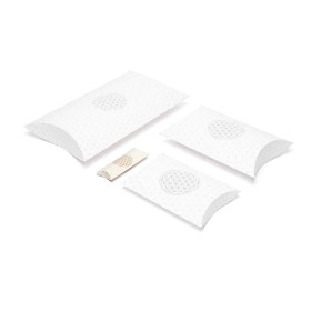 Boîtes à oreillers S Fleur de Vie blanc or -- 12x6cm