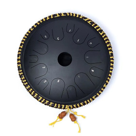 Hluru Tambour percussion à languettes 14 notes noir Do majeur -- ±36cm