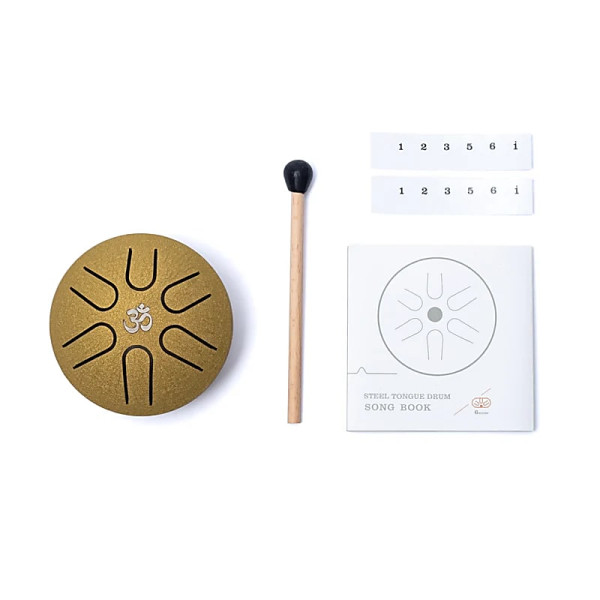 Hluru Mini Tambour à languette couleur or 6 notes La majeur -- ±7,5 cm