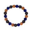 Bracelet pierre de lave / rudraksha / sodalite -- 10 mm