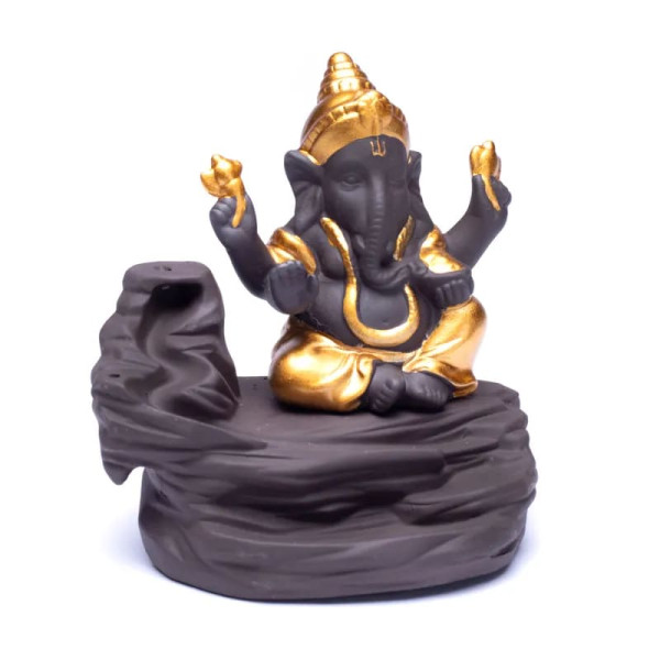 Brûle encens à refoulement Ganesh -- 9x6x10 cm