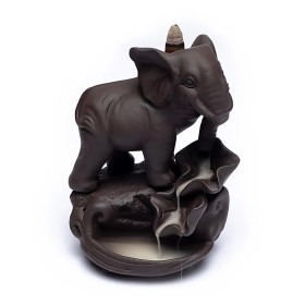 Brûle-encens à refoulement Elephant -- 12x9x17 cm