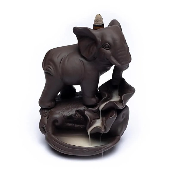 Brûle-encens à refoulement Elephant -- 12x9x17 cm