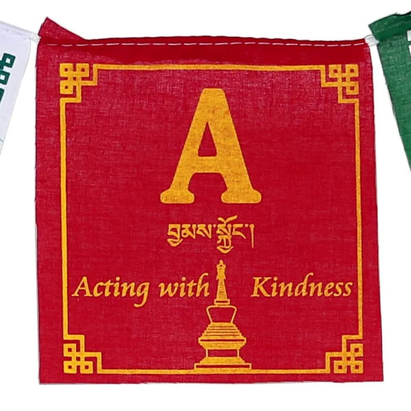 Drapeaux de Prière tibétains Paix -- 13x12.5 cm