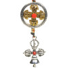 Pendentif de protection double dorje cloche -- 20 cm； 24 g