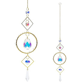 Attrape-soleil avec cœurs en cristal ronds -- 40cm