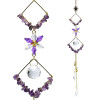 Attrape-soleil avec pierres d'améthyste et losanges -- 50cm