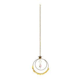 Attrape-soleil avec étoile, cristal et citrine -- 36cm