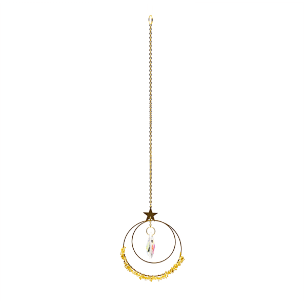 Attrape-soleil avec étoile, cristal et citrine -- 36cm