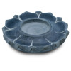 Bougeoir/brûle encens lotus en pierre ollaire gris -- 10 cm