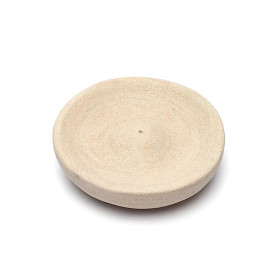 Brûleur d'encens en grès rose rond -- 10x2 cm