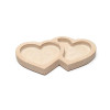 Plat en grès rose double cœur -- 23x13x2,5 cm