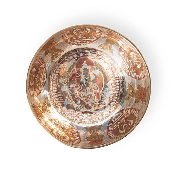 Bol chantant plaqué argent Tara Verte -- ±23cm； ±1350-1600g