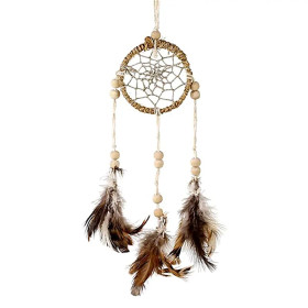 Capteur de rêves en chanvre naturel XS -- 5.5x20 cm