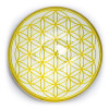 Aimant décoration Fleur de Vie couleur or -- 4 cm