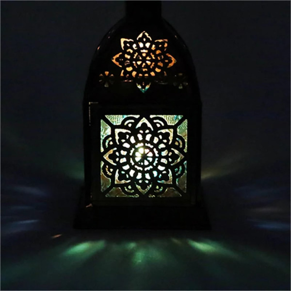Lumière ambiance Lanterne Orientale Mandala -- 9x9x15.5 cm