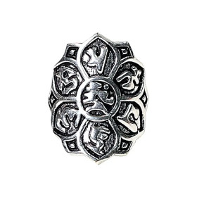 Anneau lotus laiton couleur argent -- 2.5cm