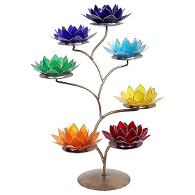 Chakra Lotus Présentoir avec 21 bougeoirs -- 49x32 cm