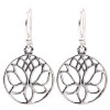 Boucles d'oreilles lotus laiton couleur argent -- 1.8 cm