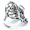 Bague graine de vie couleur argent améthyste -- 3.6x2.2 cm