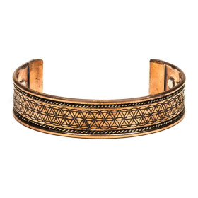 Bracelet en cuivre magnétique Fleur de vie 2 pièces -- ±7 cm