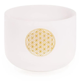 Bol chantant cristal note FA Fleur de vie + housse