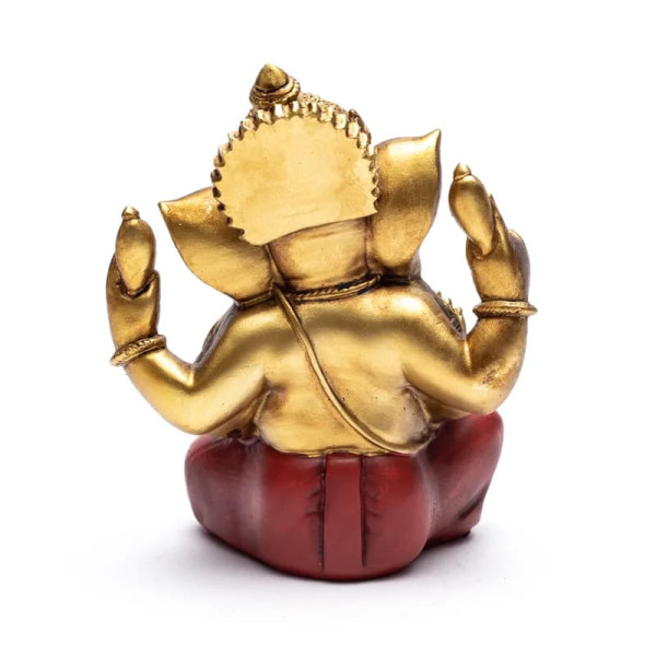Statue de Ganesh couleur or -- 458 g； 14.3x10.5x17.7 cm
