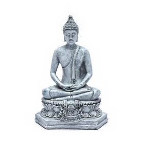 Bouddha méditant Thaïlande gris -- 298 g； 13x8x18 cm