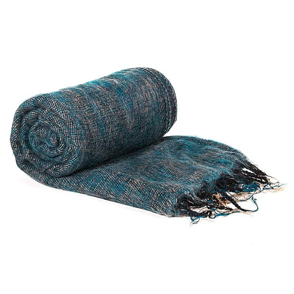 Châle de méditation pétrole -- 200x80 cm