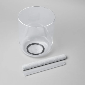 Bol chantant cristal clair note FA - 432 hz + sac -- 18cm