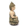 Statue Bouddha méditation mosaïque verte -- 19x14x25,5 cm