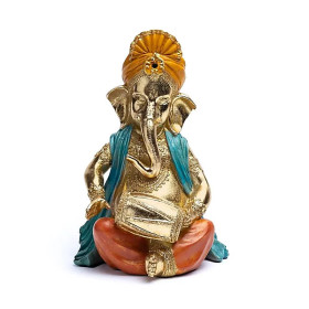 Statue Ganesh avec tambour -- 26x16x13 cm