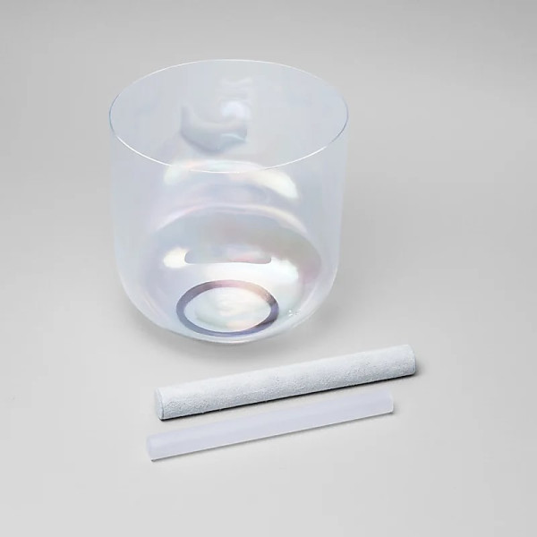 Bol chantant cristal clair cosmic note FA 432 hz + sac -- 20cm