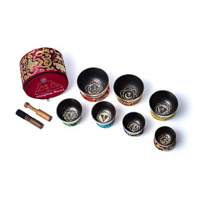 Set de bols chantants chakra avec housse -- ±2925g