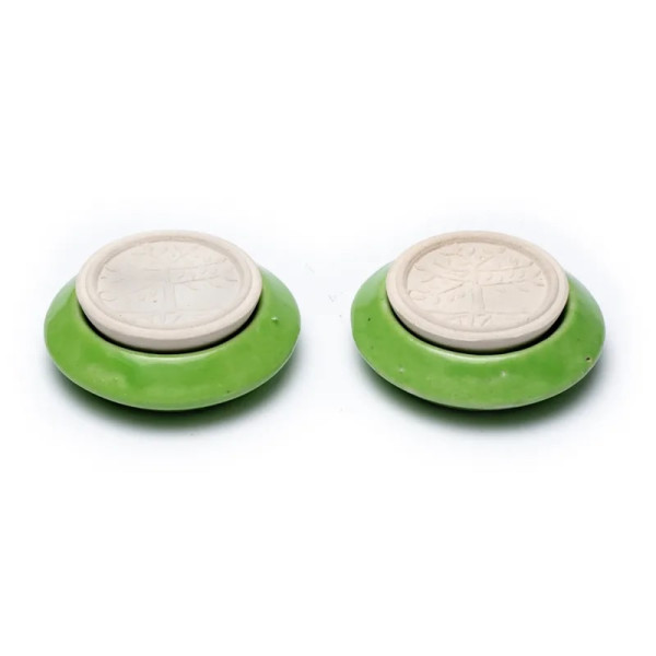 Diffuseur en pierre aromatique Arbre de vie vert -- 7.5cm