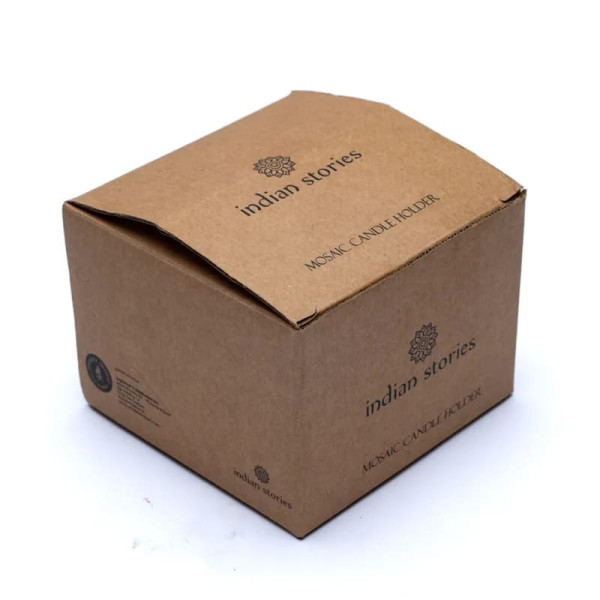 Photophore fleurs en mosaïque -- 7cm