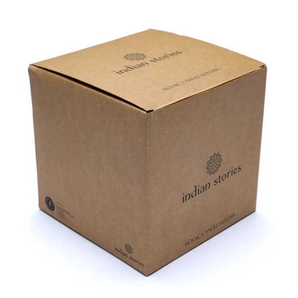 Photophore mosaïque multicolore -- 18cm